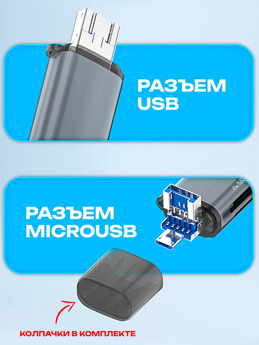 Картридер 5-в-1: SD и microSD — фото 2 из 10