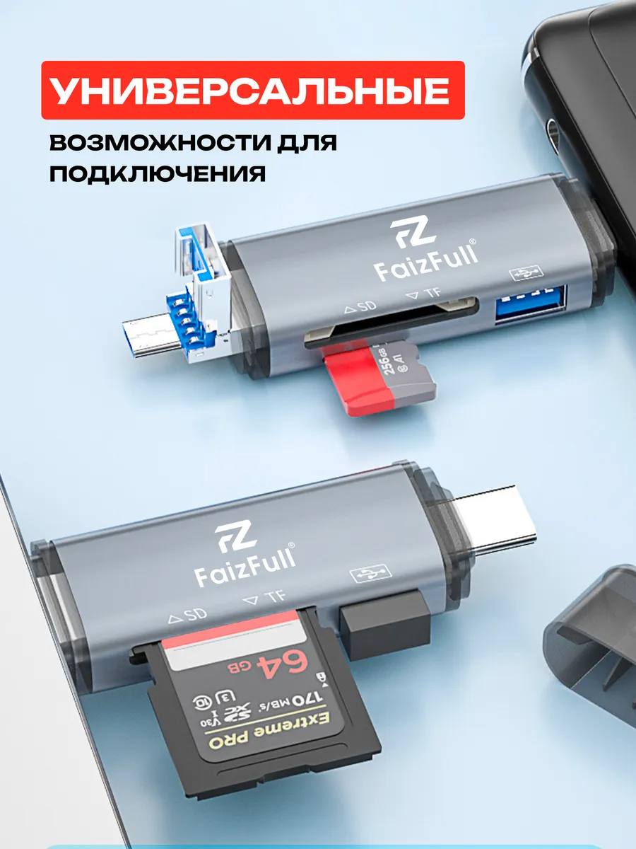 Картридер 5-в-1: SD и microSD — фото 3 из 10