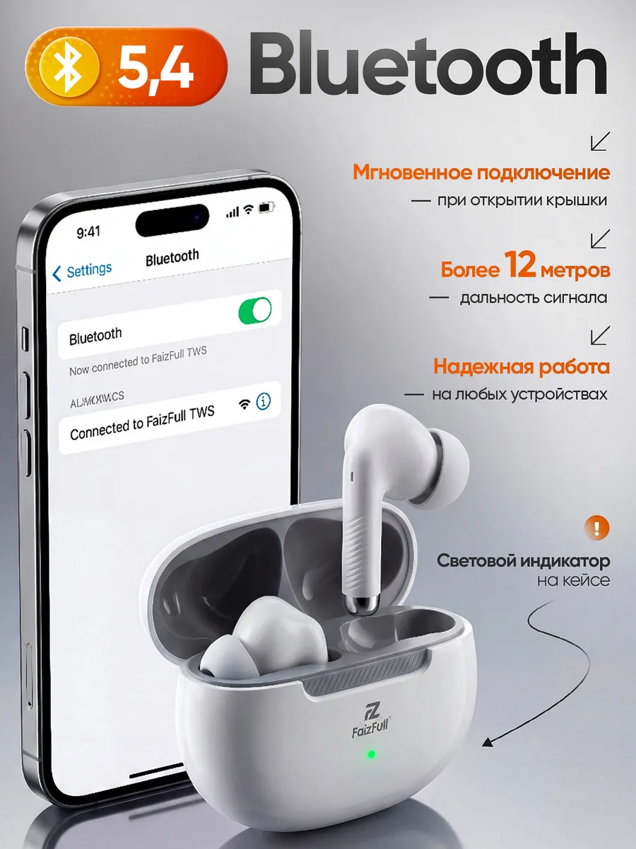 Беспроводные наушники Bluetooth 5.4 — фото 6 из 12